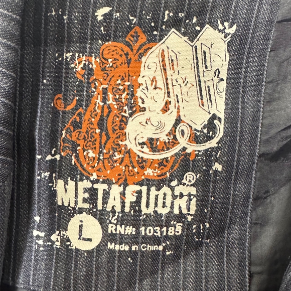 Metafouri New York Men’s Gray Stripe Art-wear Blazer Size L - Picture 4 of 13